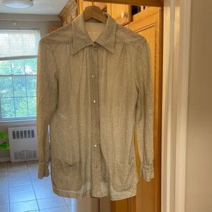Silver Button-Up Jacket/Blouse
